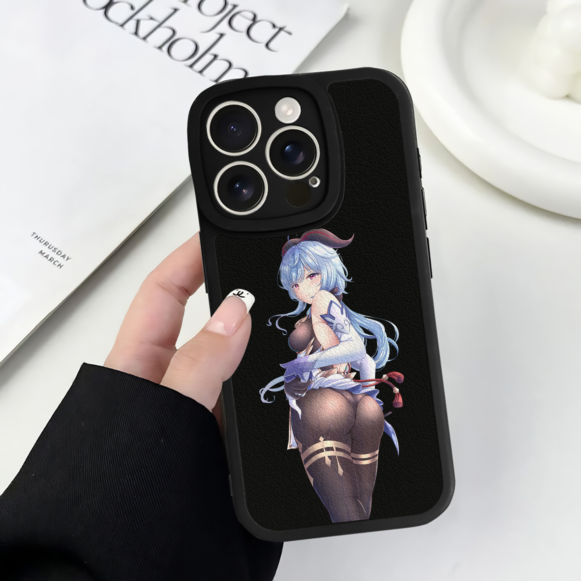 げんし神 甘雨 かんう genshin Ganyu 【iPhone 16シリーズ対応】シリコンスマホケース（レザー調） 材質：シリコン